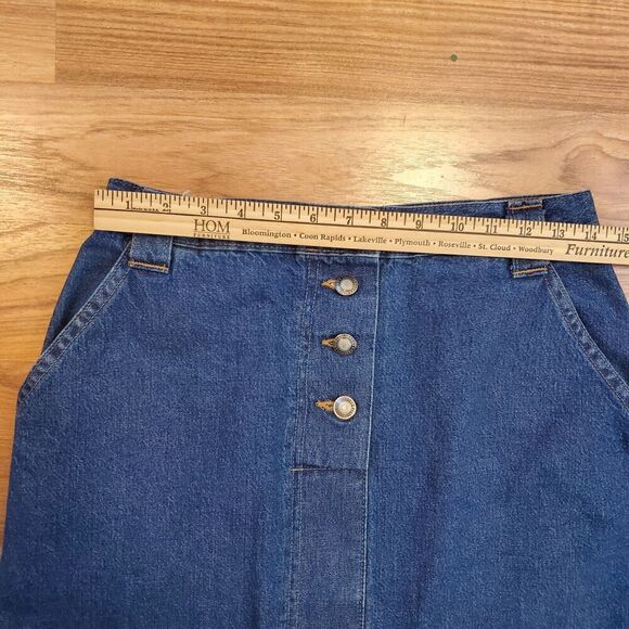 Vintage Crossroads Denim Midi Maxi Skirt M/8-10 Jeans Front/Back Slit ~waist: 29 - Picture 9 of 10